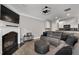 Comfortable living area with a fireplace, TV, and stylish decor at 4023 Caitlyn Pl, Atlanta, GA 30360
