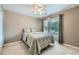A cozy bedroom features neutral walls, a ceiling fan, and a window offering natural light at 3363 Linton Ln, Marietta, GA 30066