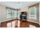 The home office features hardwood floors, great natural light and a built-in desk at 3363 Linton Ln, Marietta, GA 30066