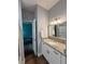 Bathroom featuring white cabinets, granite countertop, and tile shower at 2520 Hollonville, Brooks, GA 30205