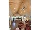 Spacious living area with vaulted wood ceilings, ample seating, and a glimpse of the connected kitchen at 2520 Hollonville, Brooks, GA 30205