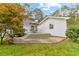 Backyard features a patio area with an umbrella and a wooded area for relaxation at 1981 Luke Edwards Rd, Dacula, GA 30019