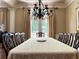 Formal dining room with a long table, elegant chandelier, and sophisticated decor at 608 Tabbystone Nw St, Marietta, GA 30064