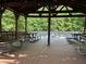 Spacious wooden pavilion with picnic tables, perfect for relaxing near the tennis court and enjoying the outdoors at 608 Tabbystone Nw St, Marietta, GA 30064