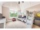 Bright bedroom features a vaulted ceiling, a large window, and a bunk bed with built-in storage at 692 Heritage Post Ln, Grayson, GA 30017