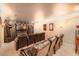 Home theater room with comfortable seating, a large screen, and custom curtains at 692 Heritage Post Ln, Grayson, GA 30017