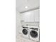 Efficient laundry room with front-load washer and dryer, plus storage at 116 Via Roma, Woodstock, GA 30188