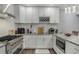 Bright kitchen with white cabinets, granite countertops and stainless steel appliances at 2628 Hollow Pne, Conyers, GA 30094