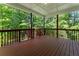Large deck with wood railing overlooks lush green trees at 1575 Wynridge Pointe, Alpharetta, GA 30005
