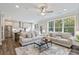 Bright and airy living room open to the kitchen, featuring hardwood floors and large windows at 2610 Lisa Sw Dr, Atlanta, GA 30311