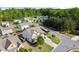 Aerial view showcasing a well-maintained home in a tranquil neighborhood surrounded by lush greenery at 6235 Crescent Landing Dr, Cumming, GA 30028