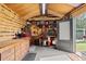 Interior of a well-organized shed with ample storage and tools at 6235 Crescent Landing Dr, Cumming, GA 30028