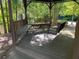 Backyard gazebo view featuring a swing and bench, perfect for relaxation and outdoor enjoyment at 5004 Lake Mist Se Dr, Mableton, GA 30126