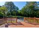 A view of the back yard from the wood deck at , Mableton, GA 30126