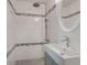 Modern bathroom features a walk-in shower and floating vanity at , Mableton, GA 30126