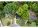 Birds eye view of a residential property with a tree-lined landscape at 9438 Cedar Creek Pl, Douglasville, GA 30135