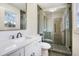 Updated bathroom with glass shower, and modern sink at 170 Gilreath Nw Rd, Cartersville, GA 30121