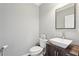 Modern powder room with elegant vessel sink and vanity with storage at 1840 Brighton Se Blvd, Atlanta, GA 30316
