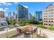 Private balcony with seating and stunning city views at 1421 Peachtree Ne St # 214, Atlanta, GA 30309