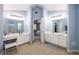 Main bathroom with double vanity and walk-in shower at 2759 Beddington Way, Suwanee, GA 30024