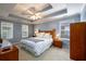 Spacious main bedroom features a decorative tray ceiling, neutral walls and two bright windows at 2759 Beddington Way, Suwanee, GA 30024