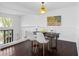 Elegant dining room with modern decor and view of the living space below at 1127 Riverbend Club Se Dr, Atlanta, GA 30339
