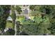 Address property line aerial view of a home with lush trees and a sparkling pool at 2044 Wilandrew Dr, Decatur, GA 30033