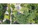 Aerial view showcases a home with lush trees and a sparkling pool at 2044 Wilandrew Dr, Decatur, GA 30033