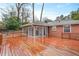 Wooden deck offering views of the sunroom, brick home exterior, and surrounding greenery for enjoyment at 2044 Wilandrew Dr, Decatur, GA 30033