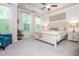 Spacious main bedroom with tray ceiling, large windows, and a comfortable sitting area at 2024 Towneship Trl, Roswell, GA 30075