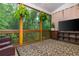 Outdoor space with comfortable seating, scenic views and a TV for entertainment at 2024 Towneship Trl, Roswell, GA 30075