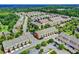 An aerial view of the neighborhood showcasing the many homes and lush landscaping at 375 Causeway Ct, Suwanee, GA 30024