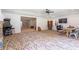 Spacious basement with brick flooring and entertainment area at 2370 Bradwardine Ct, Cumming, GA 30041