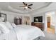 Spacious main bedroom boasts plush carpet, tray ceiling, and en-suite bath access at 2690 Derby Ne Walk # 53, Atlanta, GA 30319