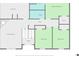 A floor plan showing the layout of the main level featuring a living room, kitchen, and bedrooms at 2746 Sanibel Se Ln, Smyrna, GA 30082