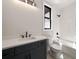 Modern bathroom with white subway tile shower, vanity, and tile flooring at 4091 Oak Forest Ne Dr, Brookhaven, GA 30319