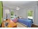 Comfortable bedroom with twin beds, ceiling fan, and natural light from two windows at 3176 Gablewood Ct, Decatur, GA 30033