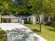 Charming single-story home featuring a white brick facade, dark shutters, manicured lawn and a spacious driveway at 3176 Gablewood Ct, Decatur, GA 30033