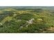 Aerial view of a neighborhood surrounded by lush green forests and large open green spaces at 9179 Selborne Ln, Chattahoochee Hills, GA 30268