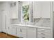 Bright kitchen counter area with marble backsplash, stainless steel appliances, and natural lighting at 9179 Selborne Ln, Chattahoochee Hills, GA 30268