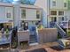 Backyard patio area with privacy planter box and a space for grilling at 1028 Riverbend Club Se Dr, Atlanta, GA 30339