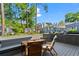 Outdoor deck featuring grill, seating, and lovely community view at 1028 Riverbend Club Se Dr, Atlanta, GA 30339