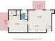 Floorplan showing the layout of a condo, including the kitchen, living room, and balcony at 323 8Th Ne St # 7, Atlanta, GA 30309