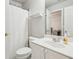 Bathroom features a single vanity and shower-tub combo at 3915 Northridge Dr, Cumming, GA 30040