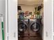 Convenient laundry room boasts side by side appliances and ample storage space at 4531 Kings Lake Dr, Marietta, GA 30067