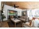 Inviting porch with cozy seating, a ceiling fan, and sliding glass doors to let natural light in at 4531 Kings Lake Dr, Marietta, GA 30067