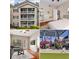 Exterior view of condo showing balconies, multiple floors, nearby Truist Park and bedroom interior at 1250 Parkwood Se Cir # 1203, Atlanta, GA 30339
