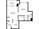 Floor plan depicting the layout of the bedroom, bathroom, living room, and kitchen at 1250 Parkwood Se Cir # 1203, Atlanta, GA 30339