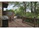Cozy back deck with grill, chairs, and view of the trees at 249 Sycamore Pl, Decatur, GA 30030