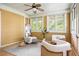 Cozy sitting room with a ceiling fan, bright windows, and comfortable seating at 118 Waverly Way, Atlanta, GA 30307